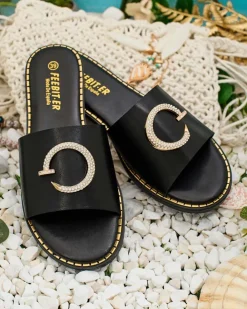 Royalfashion Damskie klapki na płaskiej podeszwie Omerta