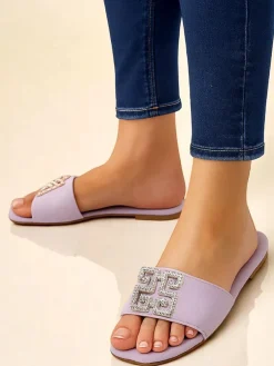 Royalfashion Damskie klapki na płaskiej podeszwie Zamila