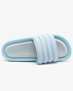 Royalfashion Damskie klapki w paski w niebieskim kolorze Lenira