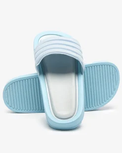 Royalfashion Damskie klapki w paski w niebieskim kolorze Lenira