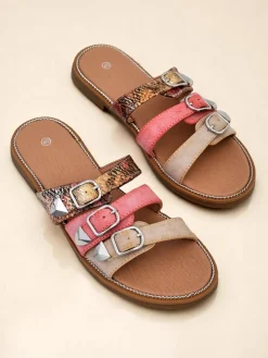 Royalfashion Damskie klapki na płaskiej podeszwie Snake Chic