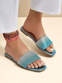 Royalfashion Damskie klapki z cyrkoniami ShinyGlow