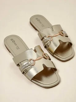 Royalfashion Damskie klapki na płaskiej podeszwie Lina