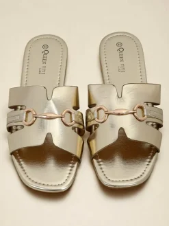 Royalfashion Damskie klapki na płaskiej podeszwie Lina