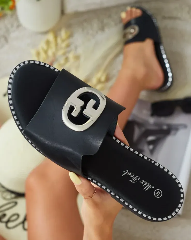 Royalfashion Damskie klapki na płaskiej podeszwie Fim