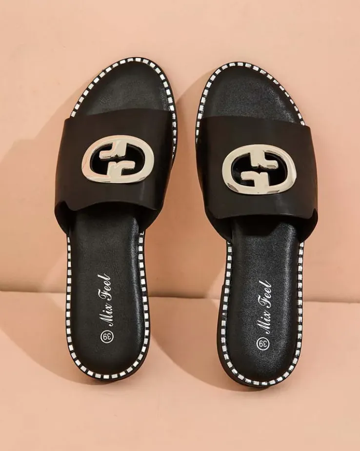 Royalfashion Damskie klapki na płaskiej podeszwie Fim