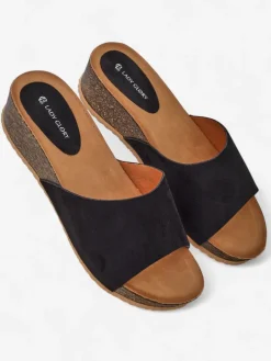 Royalfashion Damskie klapki na niskim koturnie Maderas