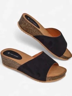 Royalfashion Damskie klapki na niskim koturnie Maderas