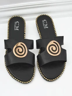 Royalfashion Damskie klapki na płaskiej podeszwie Glam Bliss