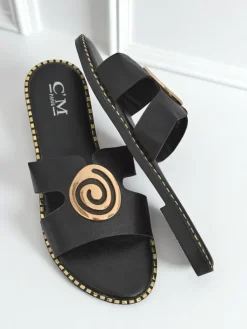 Royalfashion Damskie klapki na płaskiej podeszwie Glam Bliss