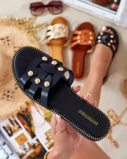 Royalfashion Damskie klapki na płaskiej podeszwie Erole