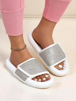 Royalfashion Damskie klapki na płaskiej podeszwie Sparkle Step