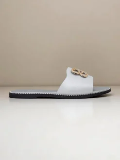 Royalfashion Damskie klapki na płaskiej podeszwie Aura Gold