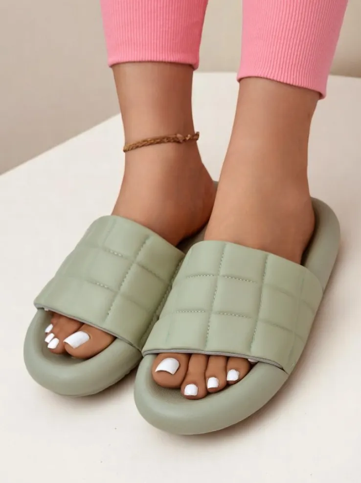 Royalfashion Damskie klapki na płaskiej podeszwie Quilt Walk