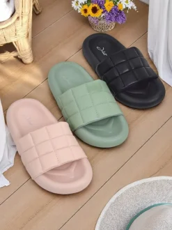 Royalfashion Damskie klapki na płaskiej podeszwie Quilt Walk