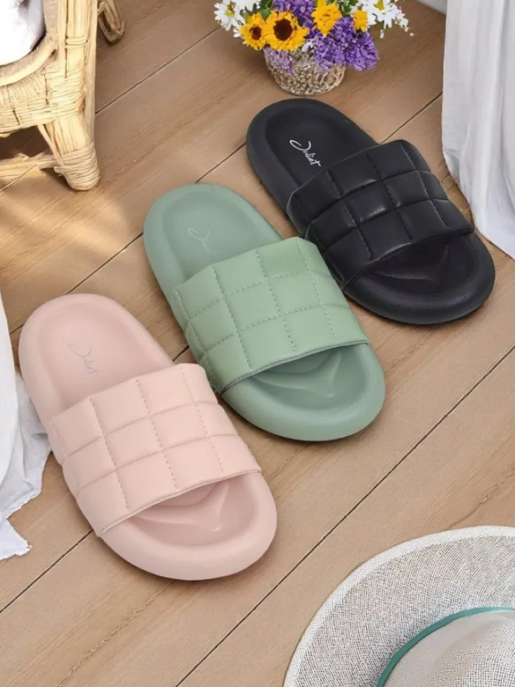 Royalfashion Damskie klapki na płaskiej podeszwie Quilt Walk