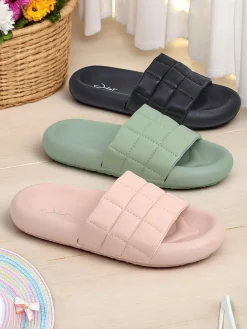 Royalfashion Damskie klapki na płaskiej podeszwie Quilt Walk