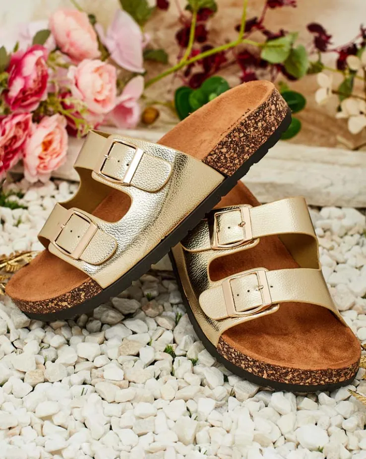 Royalfashion Damskie klapki na płaskiej podeszwie Rill