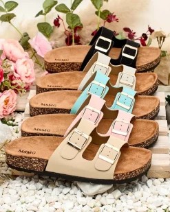 Royalfashion Damskie klapki na płaskiej podeszwie Rill