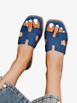 Royalfashion Damskie klapki na płaskiej podeszwie Eval