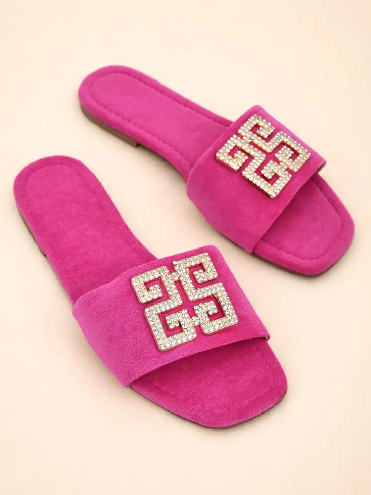 Royalfashion Damskie klapki na płaskiej podeszwie Zamila