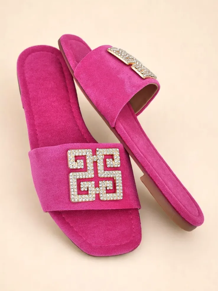 Royalfashion Damskie klapki na płaskiej podeszwie Zamila