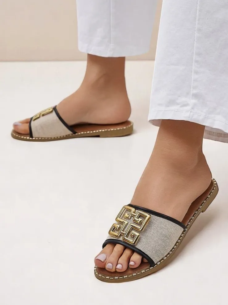 Royalfashion Damskie klapki na płaskiej podeszwie Rorole