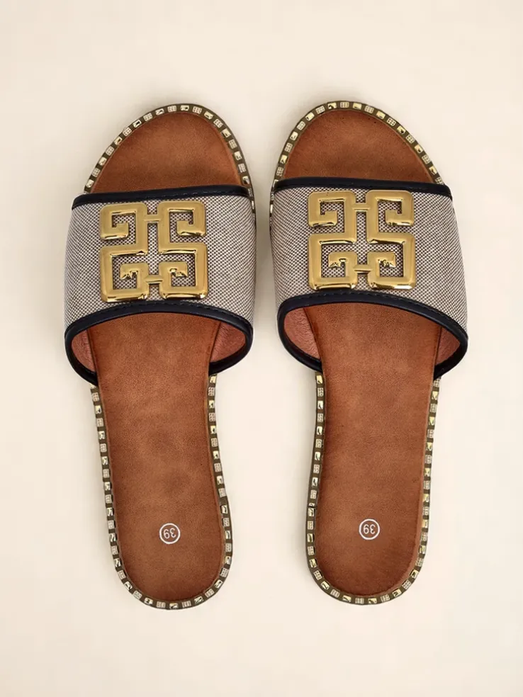 Royalfashion Damskie klapki na płaskiej podeszwie Rorole