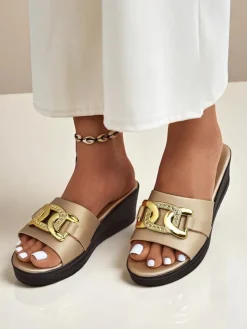 Royalfashion Damskie klapki na koturnie Nolia