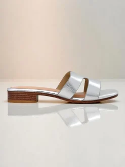 Royalfashion Damskie klapki na płaskiej podeszwie SilverEase