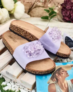 Royalfashion Damskie klapki z kryształkami Villo