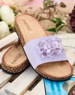 Royalfashion Damskie klapki z kryształkami Villo