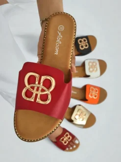 Royalfashion Damskie klapki na płaskiej podeszwie Heraklia