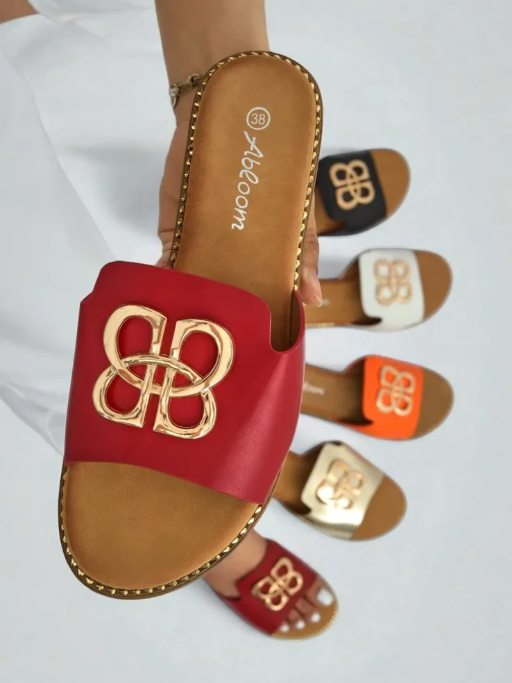 Royalfashion Damskie klapki na płaskiej podeszwie Heraklia