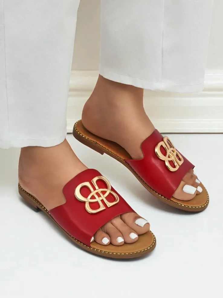 Royalfashion Damskie klapki na płaskiej podeszwie Heraklia