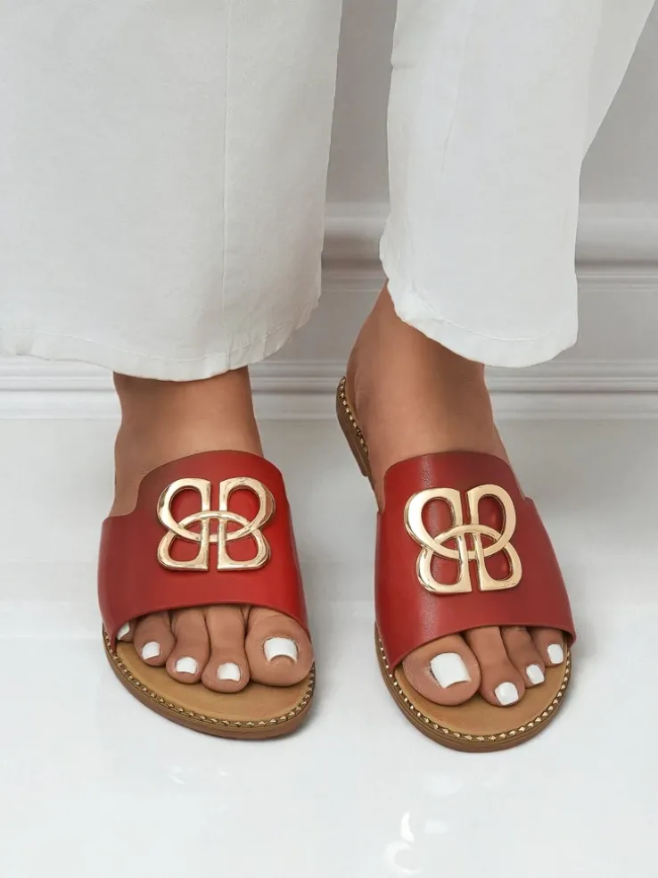 Royalfashion Damskie klapki na płaskiej podeszwie Heraklia