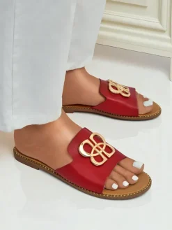 Royalfashion Damskie klapki na płaskiej podeszwie Heraklia