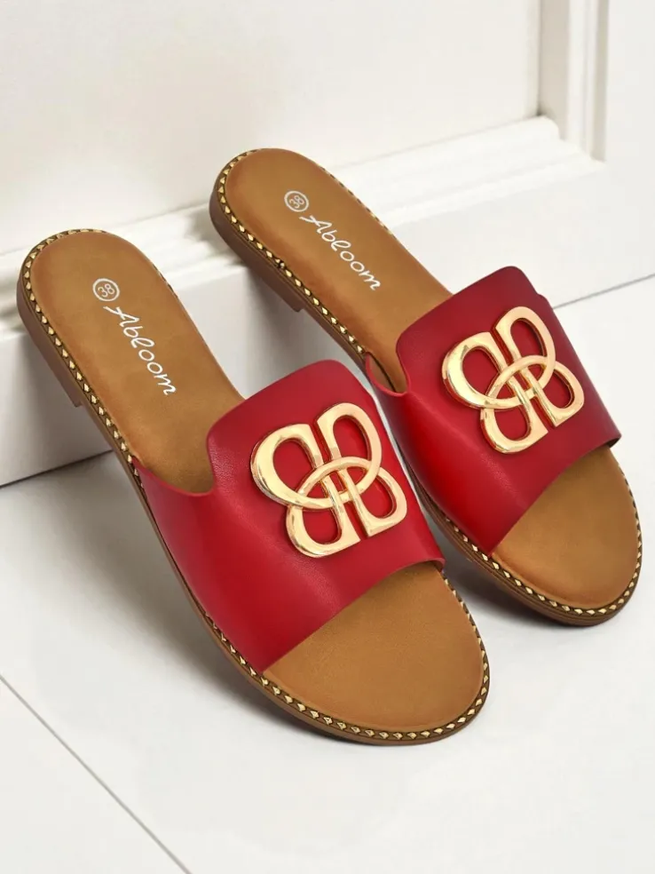 Royalfashion Damskie klapki na płaskiej podeszwie Heraklia