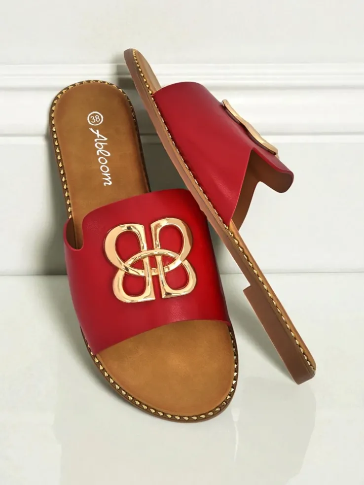 Royalfashion Damskie klapki na płaskiej podeszwie Heraklia