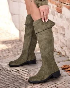 Royalfashion Damskie kozaki eko zamszowe Elayna