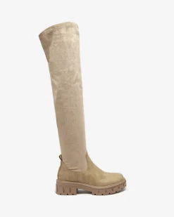 Royalfashion Damskie kozaki za kolano w kolorze khaki Liki