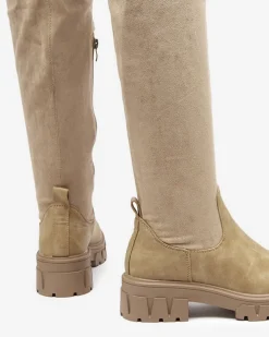 Royalfashion Damskie kozaki za kolano w kolorze khaki Liki