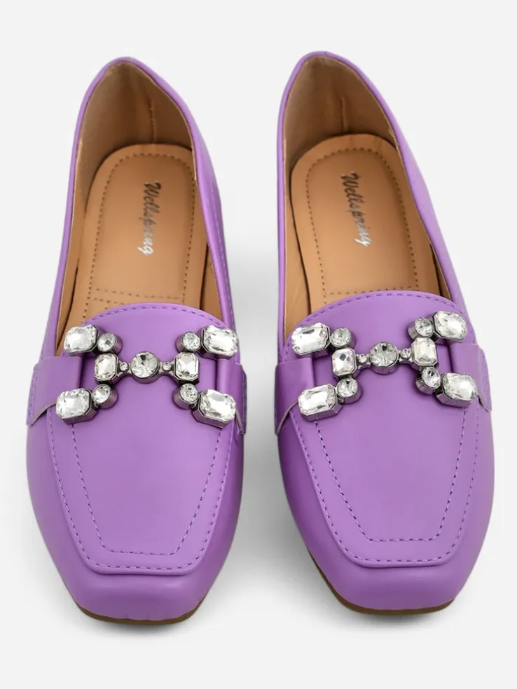 Royalfashion Damskie mokasyny z cyrkoniami Lecilla