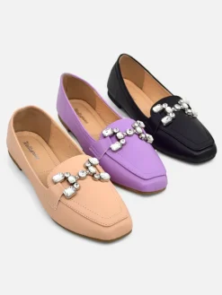 Royalfashion Damskie mokasyny z cyrkoniami Lecilla