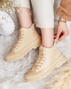 Royalfashion Damskie ocieplane buty sportowe a'la trampki Benvilo