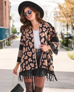 Royalfashion Damskie ponczo z printem