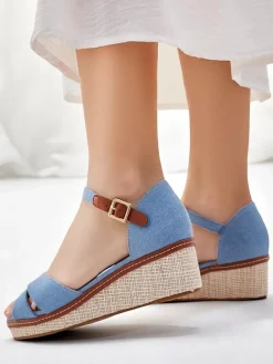 Royalfashion Damskie sandały na koturnie bez palca Terrific