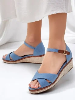 Royalfashion Damskie sandały na koturnie bez palca Terrific