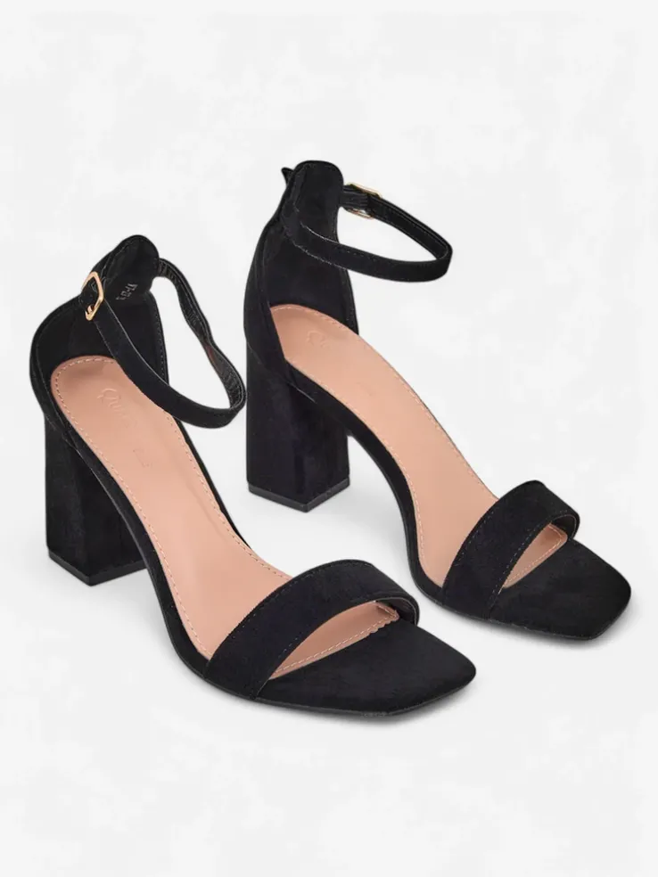 Royalfashion Damskie sandały eko zamszowe Qwadrat