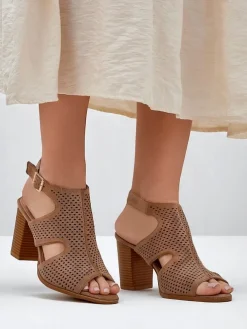 Royalfashion Damskie sandały na słupku ażurowe Abetle